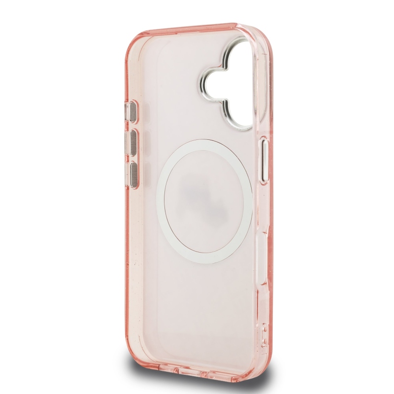 Karl Lagerfeld IML K&CH Heads Repeated Logo MagSafe Zadný Kryt pre iPhone 16 Pink