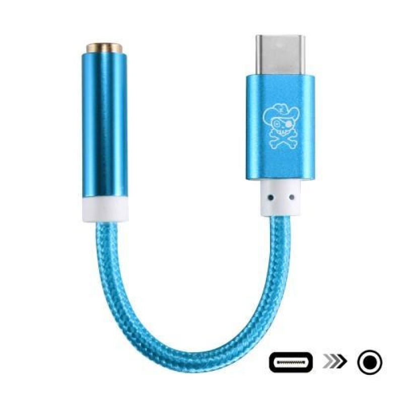Prince redukcia USB Typ-C na audio jack 3.5 mm - modrá