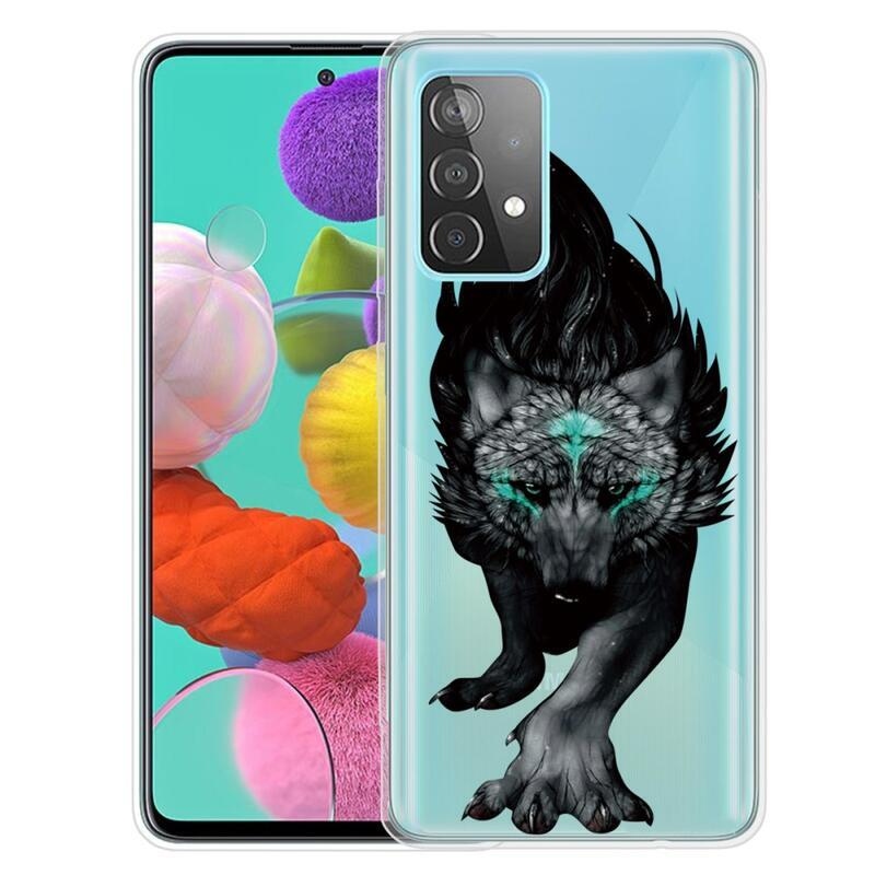 Print gélový obal na mobil Samsung Galaxy A13 4G - čierny vlk