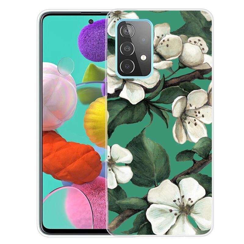 Print gélový obal na mobil Samsung Galaxy A53 5G - biele kvety