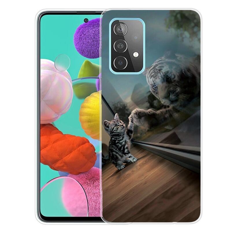 Print gélový obal na mobil Samsung Galaxy A53 5G - mačka a odraz tigra