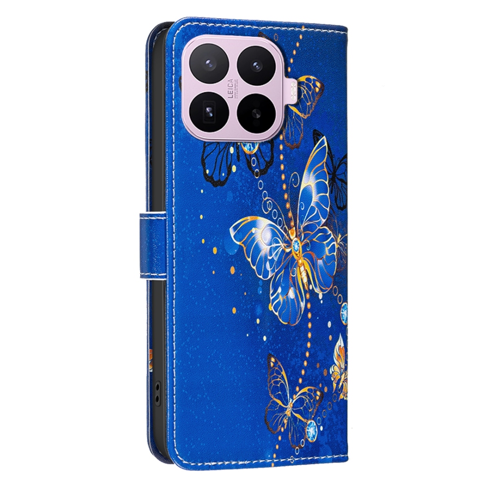 Print knižkové púzdro na mobil Xiaomi 17T Pro - modrozlatí motýle