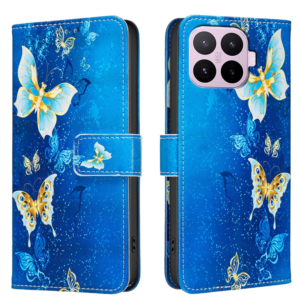 Print knižkové puzdro na mobil Xiaomi 17T - svetlomodrí motýle