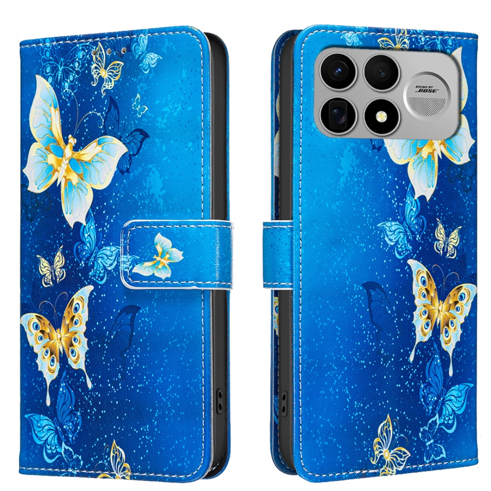 Print knižkové púzdro na mobil Xiaomi Poco F9 Ultra/F8 Ultra 5G - svetlomodrí motýle