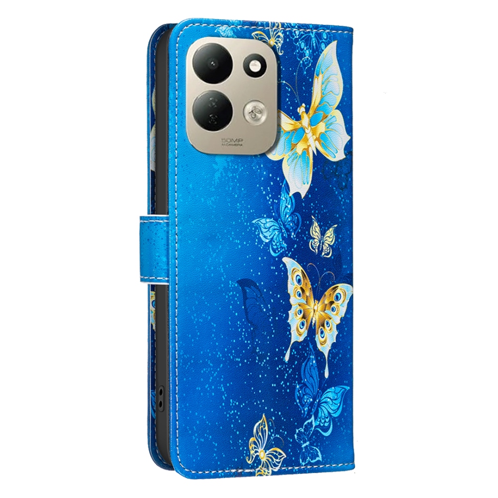 Print knižkové puzdro na mobil Xiaomi Redmi 17 4G/5G - svetlomodrí motýle