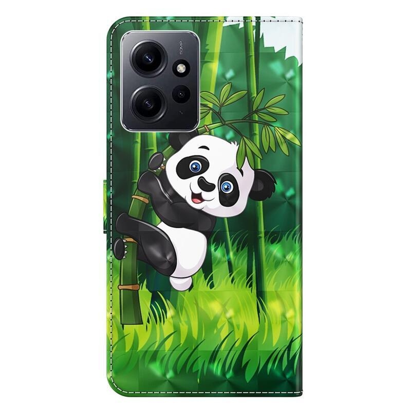 Print knižkové puzdro na Xiaomi Redmi Note 12 4G - panda na bambuse