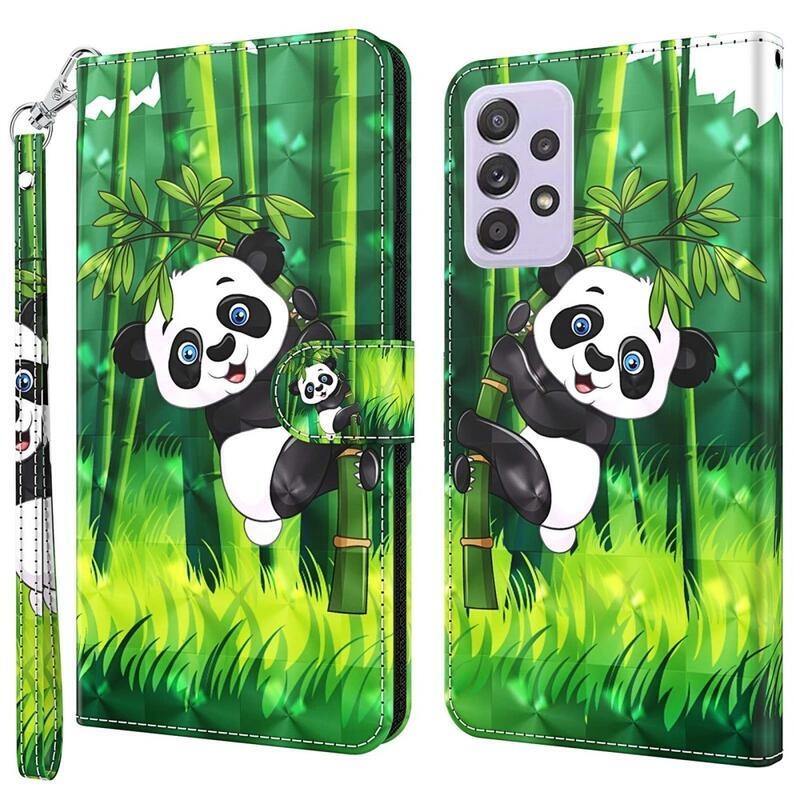 Print peňaženkové púzdro na mobil Samsung Galaxy A23 4G/5G - panda na bambuse