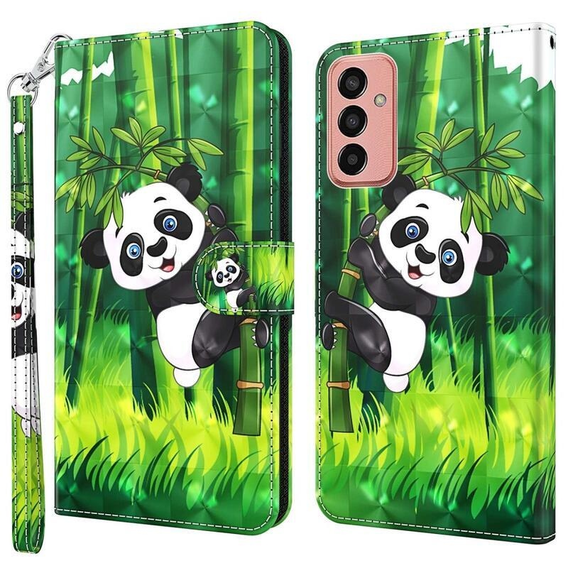 Print peňaženkové puzdro na Samsung Galaxy M13 - panda na bambuse