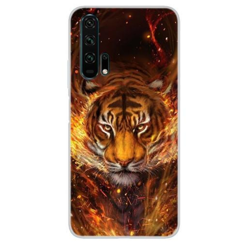 Print zaujímavý gélový obal pre mobil Honor 20 Pro - tiger