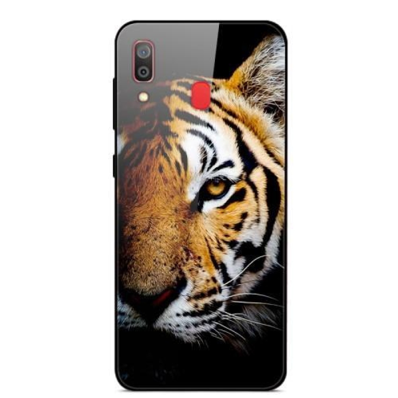 Printing gélové puzdro so sklenenými chrbtom na mobil Samsung Galaxy A30 / A20 - tiger