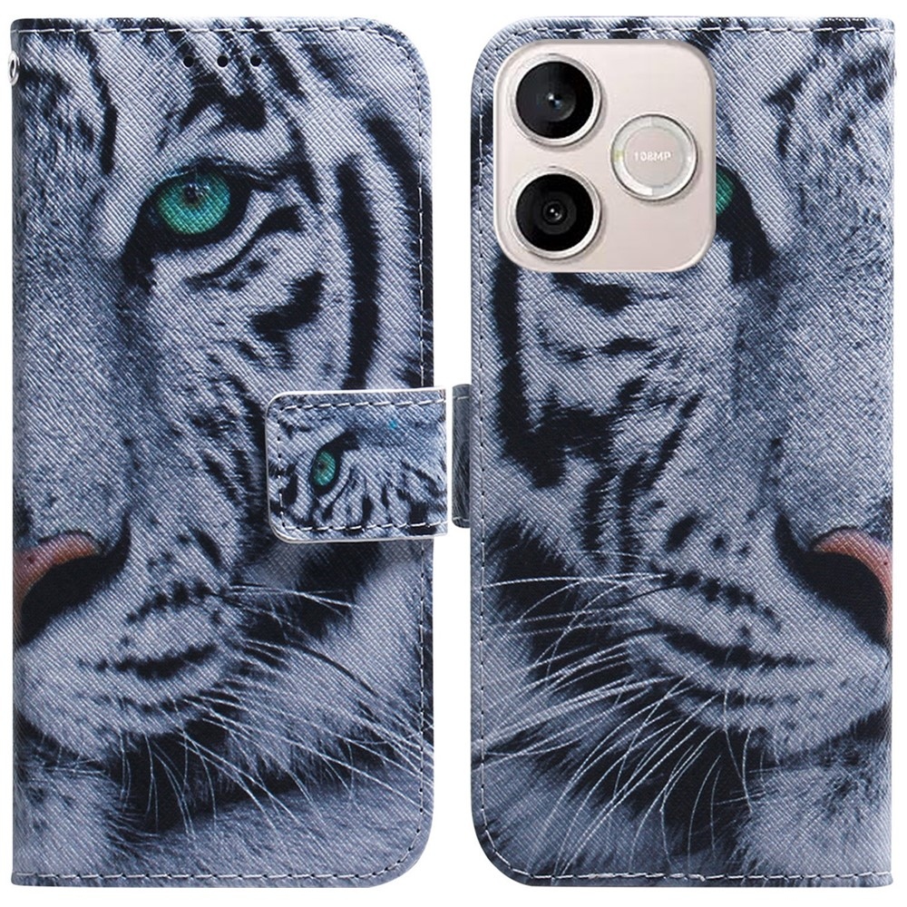 Printy knižkové puzdro na Honor 600 Lite 5G - biely tiger