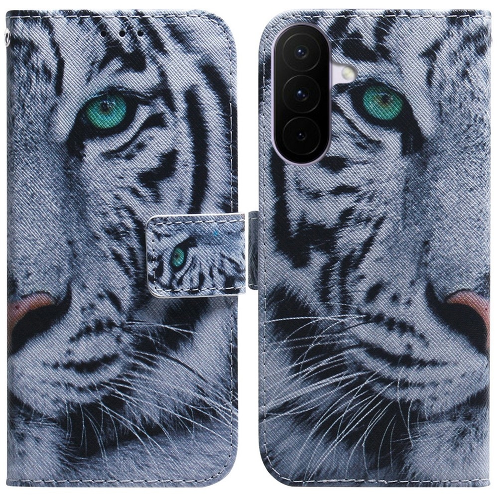 Printy knižkové púzdro na Samsung Galaxy A27 - biely tiger