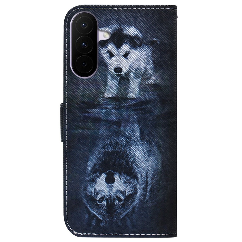Printy knižkové púzdro na Samsung Galaxy A27 - šteňa a odraz vlka