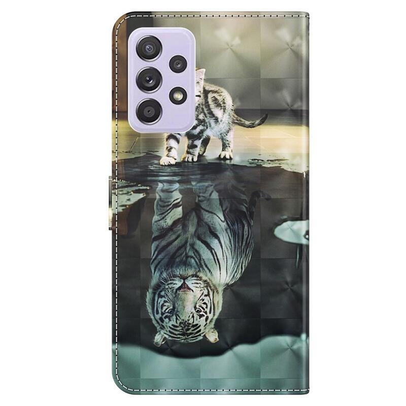 Printy peňaženkové púzdro pre mobil samsung Galaxy A33 5G - mačka a odraz tigra