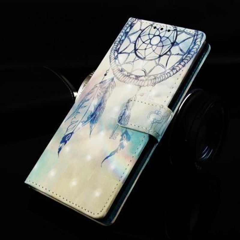 Printy PU kožené peněženkové púzdro na Samsung Galaxy A70 - Pírková lapač snov