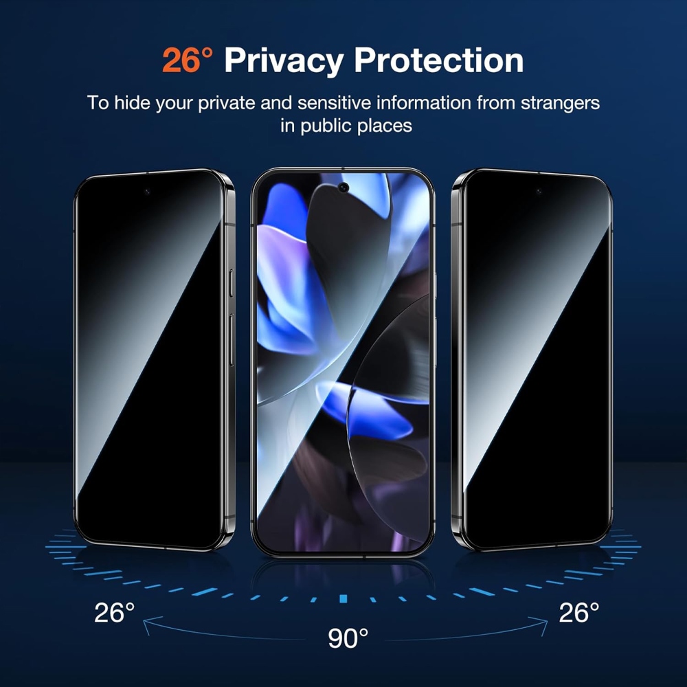 Privacy celoplošné tvrdené sklo na mobil Google Pixel 11 Pro/11/10 Pro/10/9 Pro/9