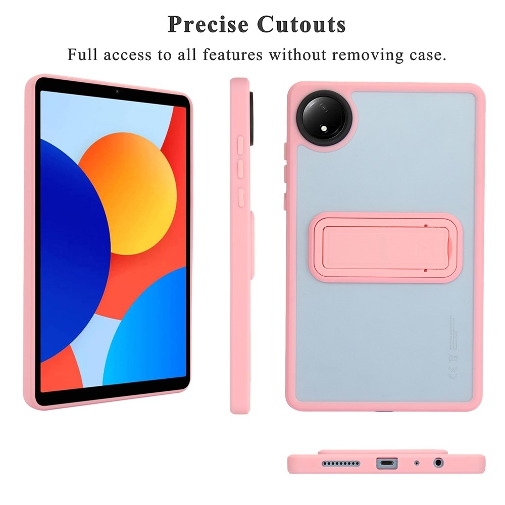 Skiny gélový obal s pevným chrbtom a výklopným stojanom na Xiaomi Redmi Pad SE 8.7 - ružový