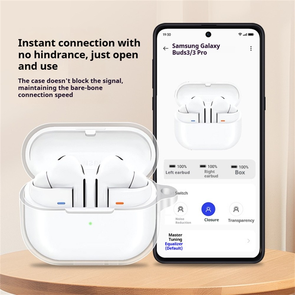 Priehľadný gélový obal na Samsung Galaxy Buds3 FE/Buds3 Pro/Buds3
