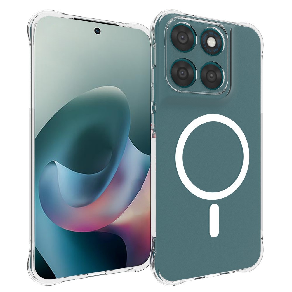 Priehľadný gélový obal s MagSafe na Motorola Moto G87 5G/G77 5G/G67 5G s vystuženými rohmi
