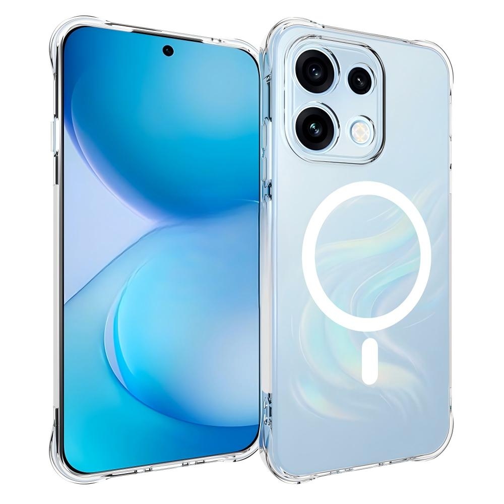 Priehľadný gélový obal s MagSafe na Oppo Reno 16 FS 5G s vystuženými rohmi