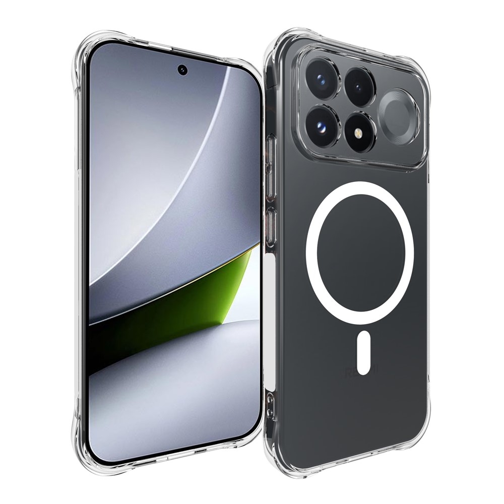 Priehľadný gélový obal s MagSafe na Xiaomi Poco F9 Pro 5G s vystuženými rohmi