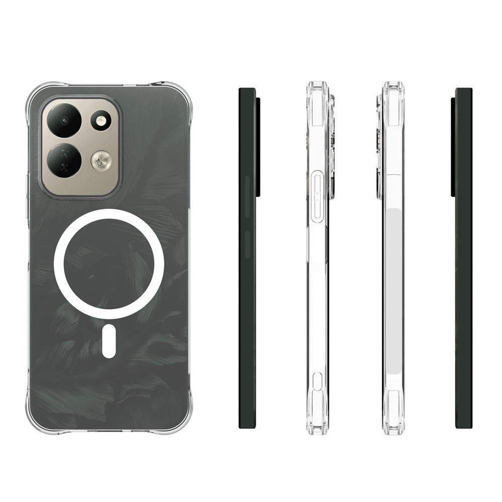 Priehľadný gélový obal s MagSafe na Xiaomi Redmi 17 4G/5G s vystuženými rohmi