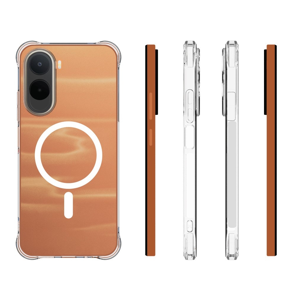 Priehľadný gélový obal s MagSafe na Xiaomi Redmi A7 Pro s vystuženými rohmi