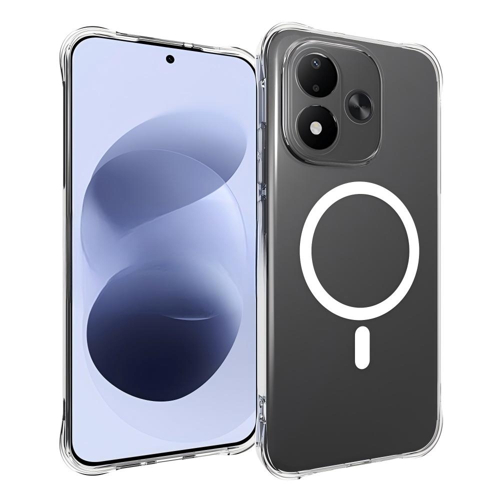 Priehľadný gélový obal s MagSafe na Xiaomi Redmi Note 17 4G/5G s vystuženými rohmi