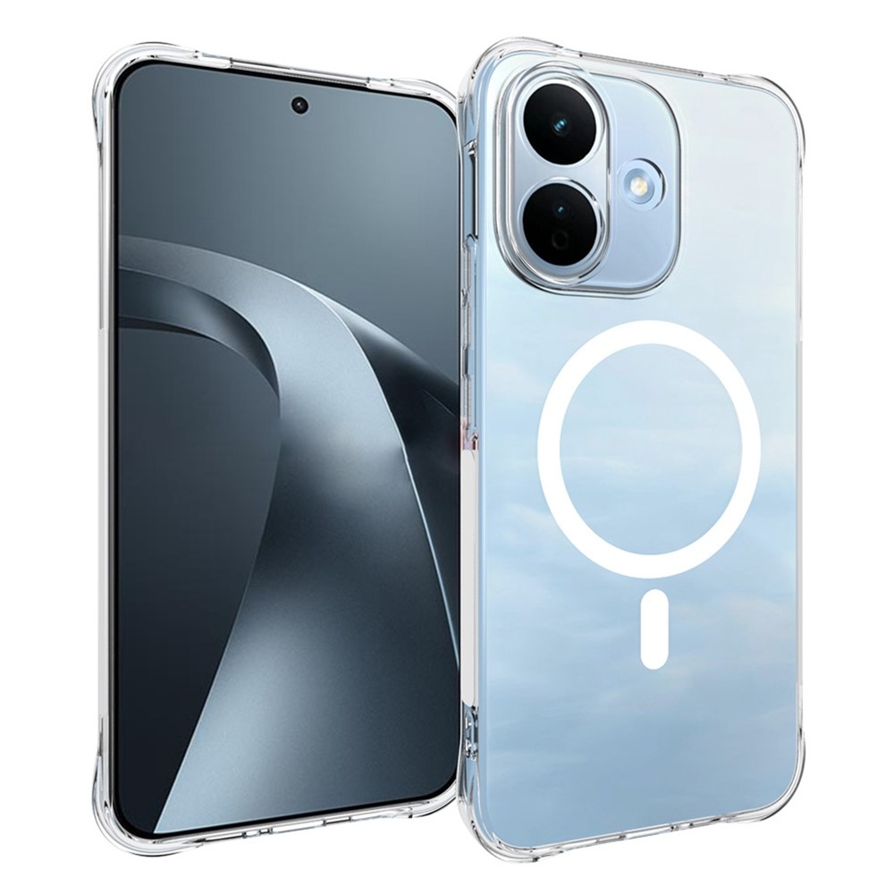 Priehľadný gélový obal s MagSafe na Xiaomi Redmi Note 17 Pro 5G s vystuženými rohmi