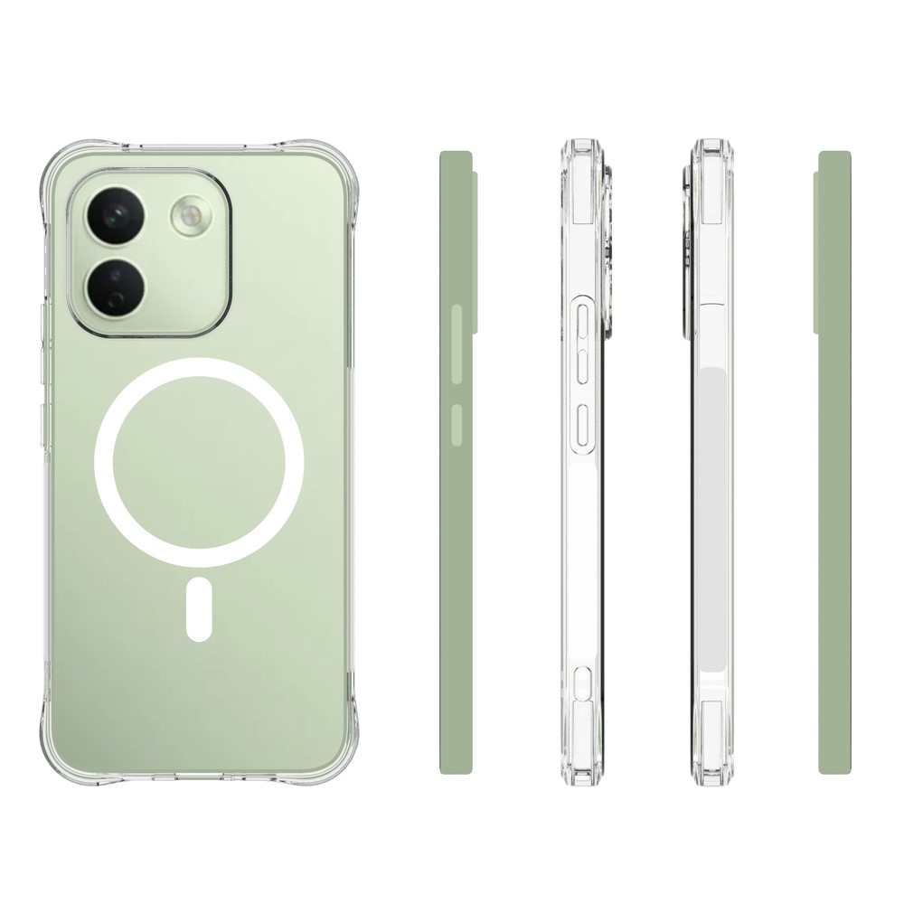 Priehľadný gélový obal s MagSafe na Xiaomi Redmi Note 17 Pro Max 5G s vystuženými rohmi