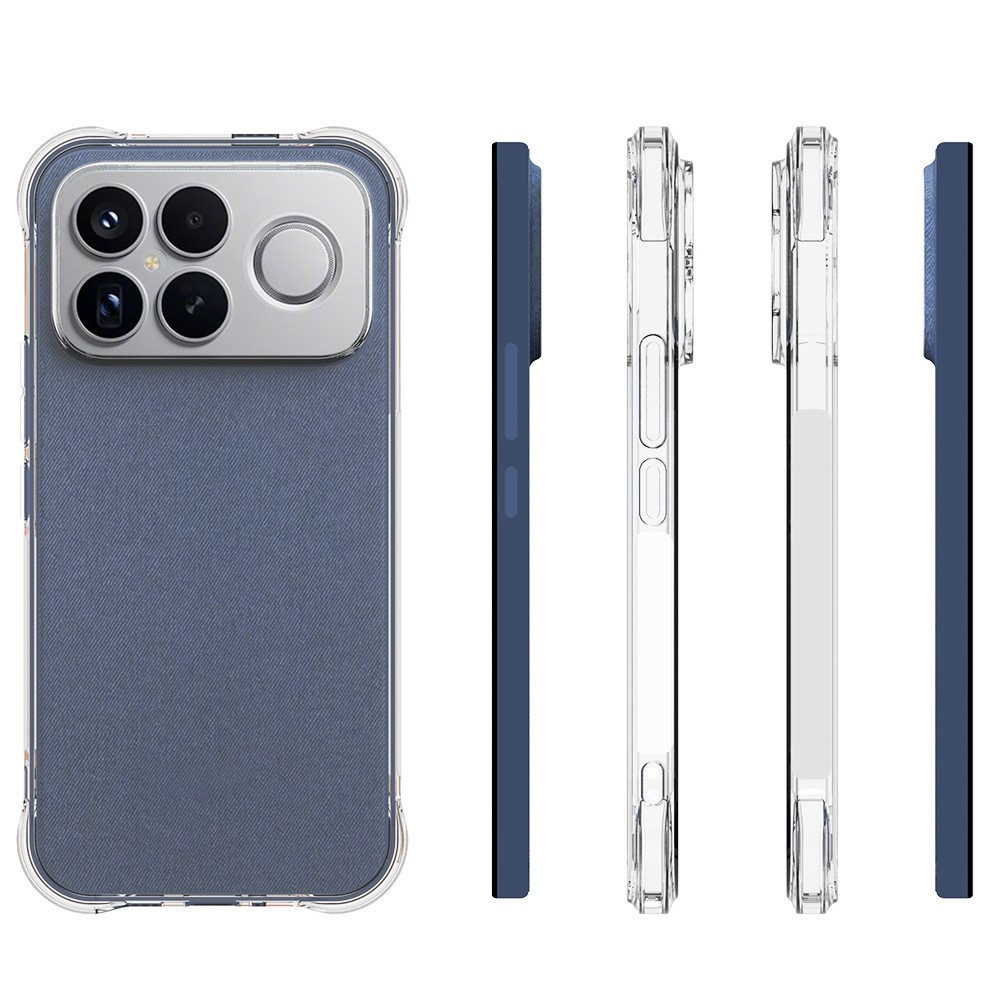 Priehľadný gélový obal s vystuženými rohmi na mobil Xiaomi Poco F8 Ultra 5G - priehľadný