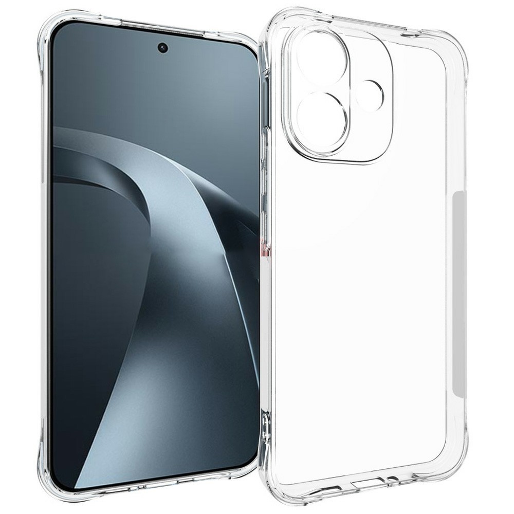 Priehľadný gélový obal s vystuženými rohmi na mobil Xiaomi Redmi Note 17 Pro 5G - priehľadný