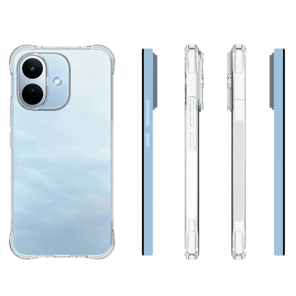 Priehľadný gélový obal s vystuženými rohmi na mobil Xiaomi Redmi Note 17 Pro 5G - priehľadný