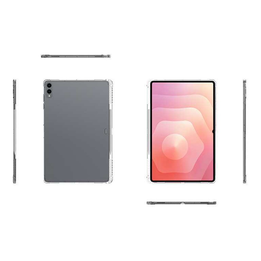 Priehľadný gélový obal s vystuženými rohmi na Samsung Galaxy Tab S12 Ultra - priehľadný