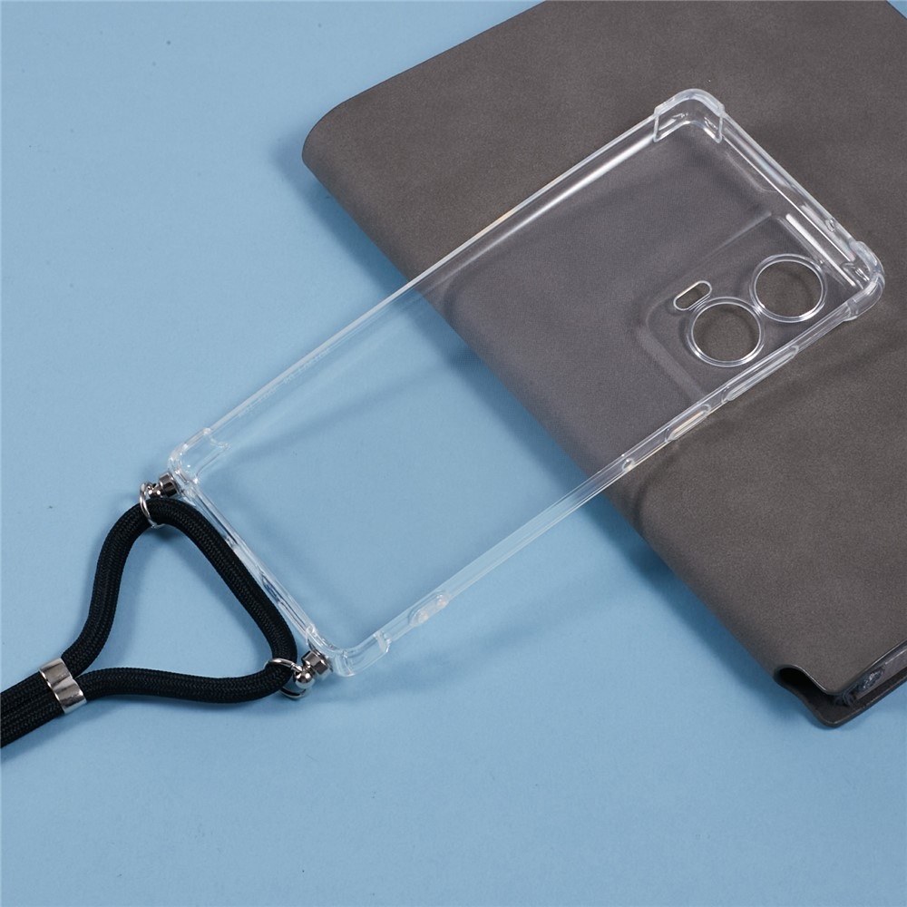 Priehľadný gélový obal so šnúrkou na Motorola Edge 50 Fusion 5G
