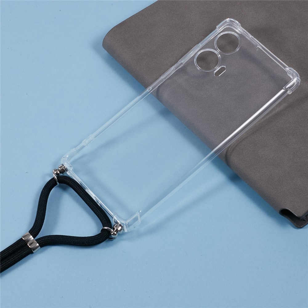 Priehľadný gélový obal so šnúrkou na Motorola Edge 50 Fusion 5G
