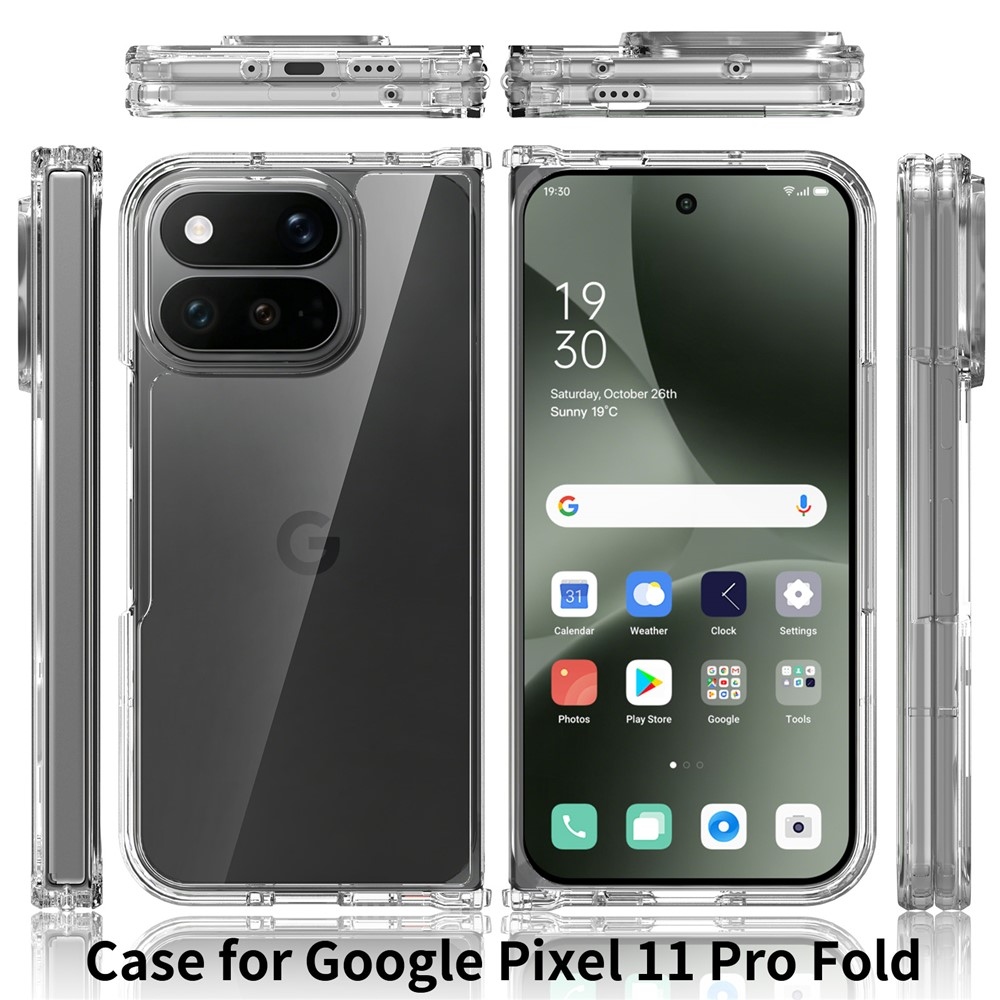 Priehľadný plastový kryt na mobil Google Pixel 11 Pro Fold