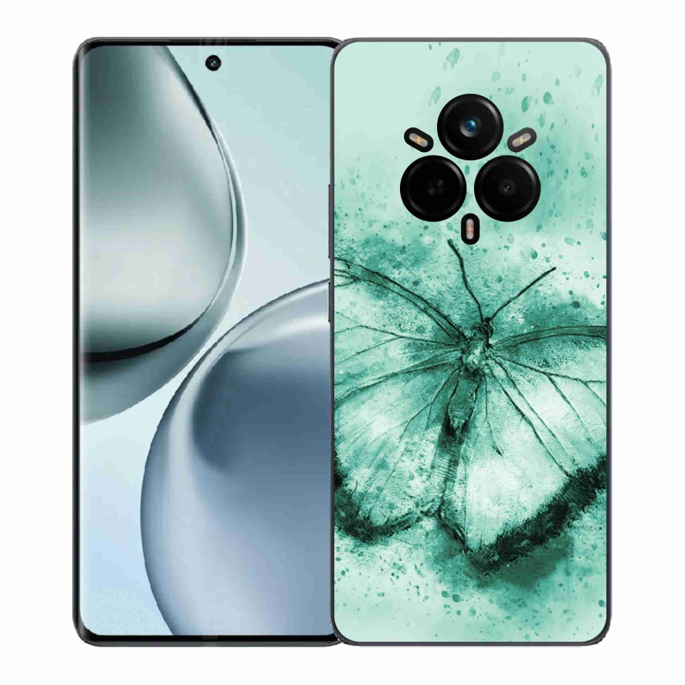 Gélový kryt mmCase na Realme 14 Pro+ 5G - zelený motýľ
