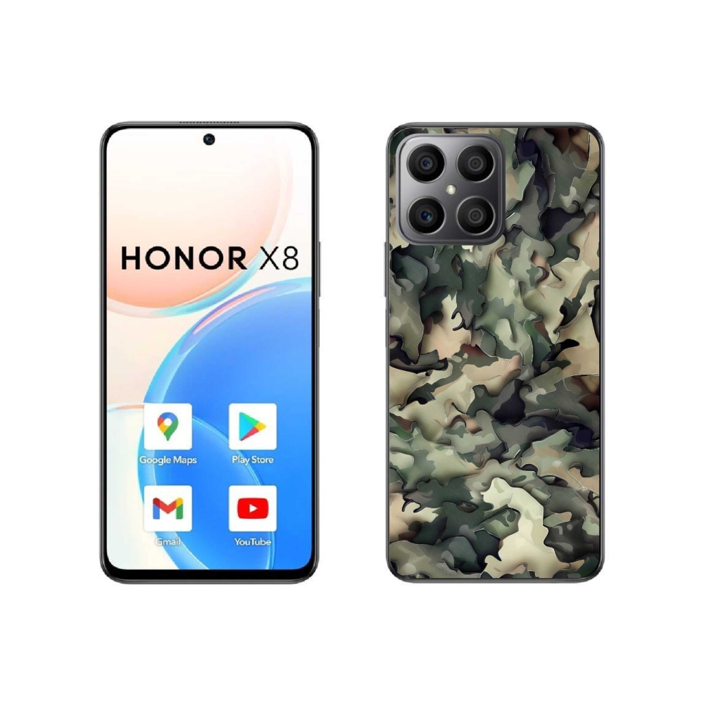 Gélový kryt mmCase na Honor X8 4G - maskáčový vzor 9