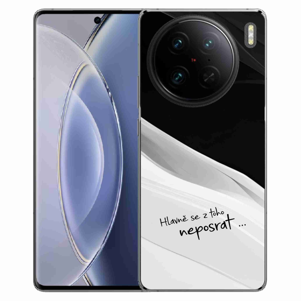 Gélový kryt mmCase na Vivo X90 Pro - vtipný text 13 bieločierne pozadie