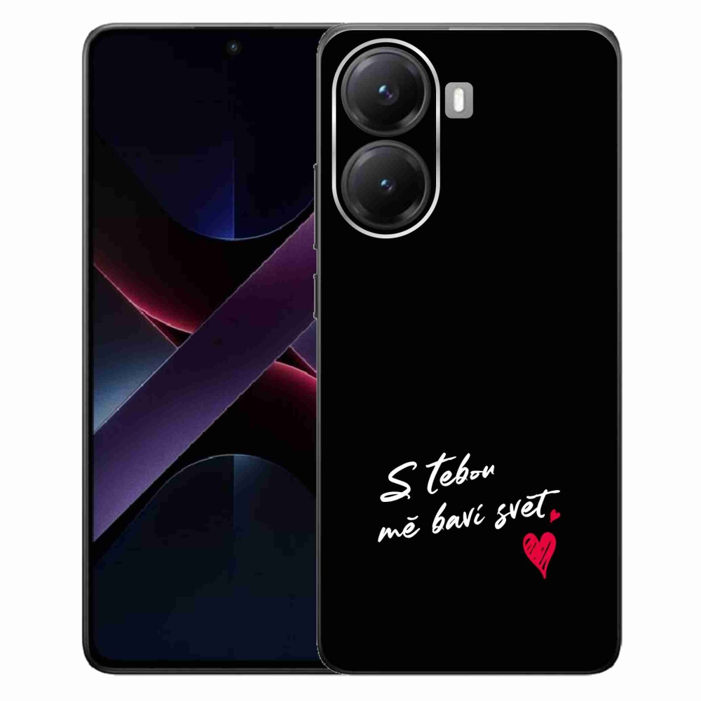 Gélový kryt mmCase na Xiaomi Poco X7 Pro 5G - zamilovaný text 1 čierne pozadie