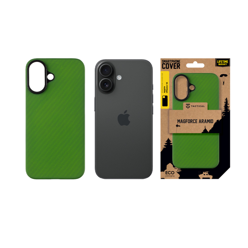 Taktický kryt MagForce Aramid pre Apple iPhone 16 Green Toad