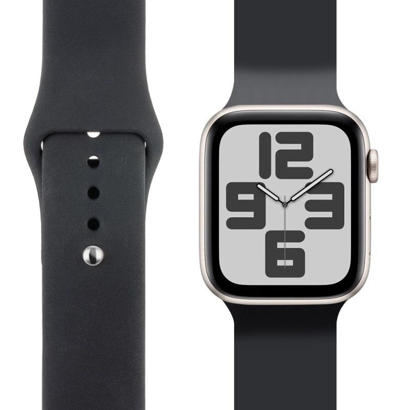 OBAL:ME Silikónový Remienok pre Apple Watch 38-41mm S-M Black