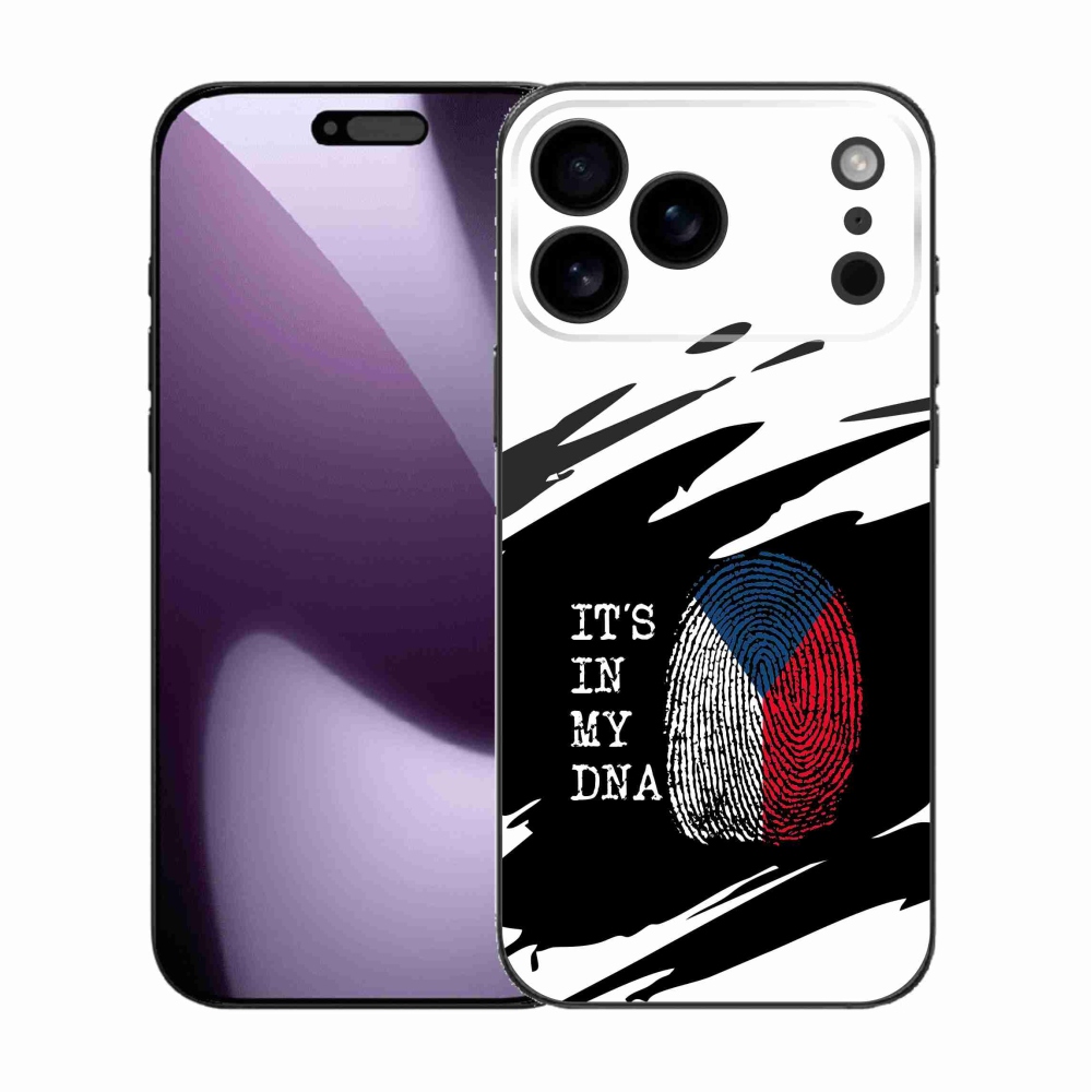 Gélový kryt mmCase na iPhone 17 Pro Max - vlajka odtlačok prsta čiernobiele pozadie