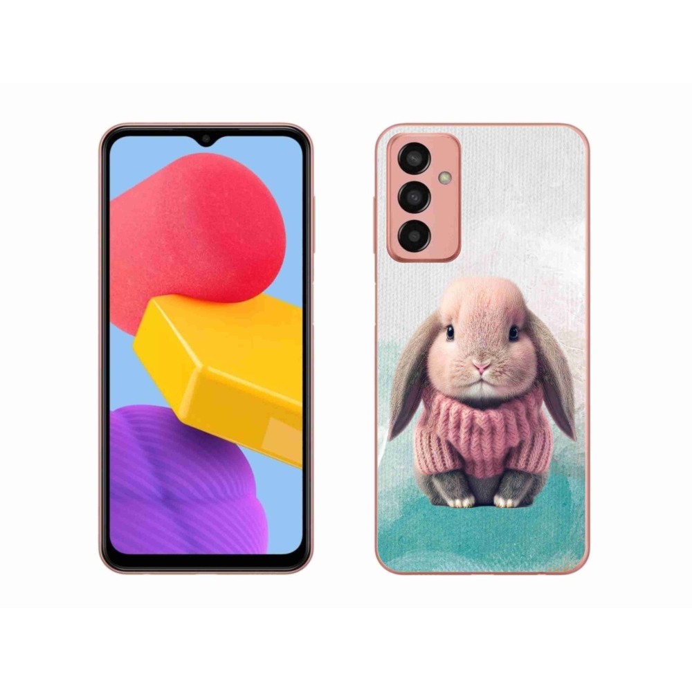 Gélový kryt mmCase na Samsung Galaxy M13 - zajačik vo svetri