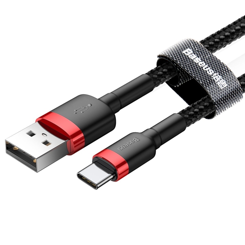 Baseus Cafule Series Dátový Kábel USB-A - USB-C 2A 3m Red/Black