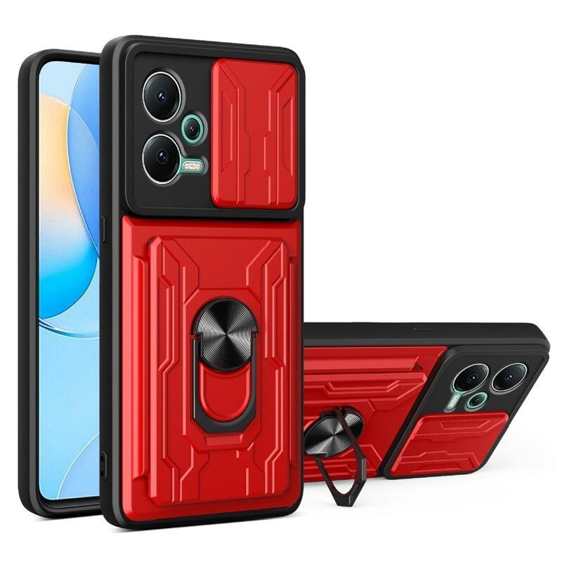 Push odolný hybridný kryt pre Xiaomi Redmi Note 12 5G/Poco X5 5G - červený