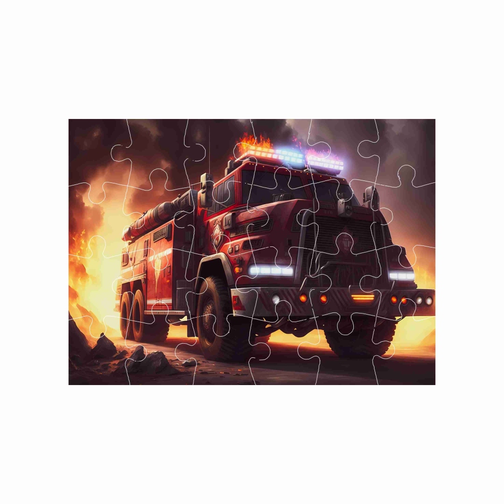 Puzzle 18x13cm (24 dielikov) s obrázkom - hasičské auto