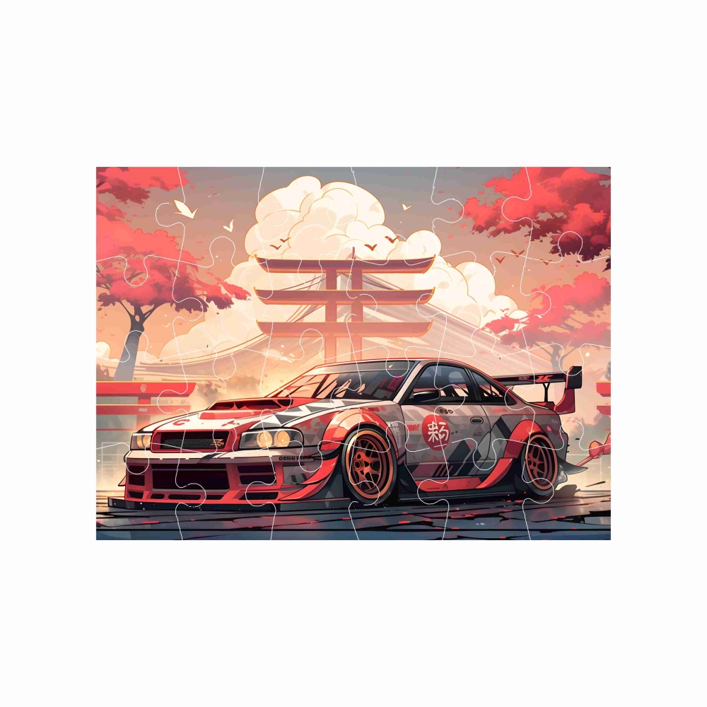 Puzzle 18x13cm (24 dielikov) s obrázkom - japonské športové auto