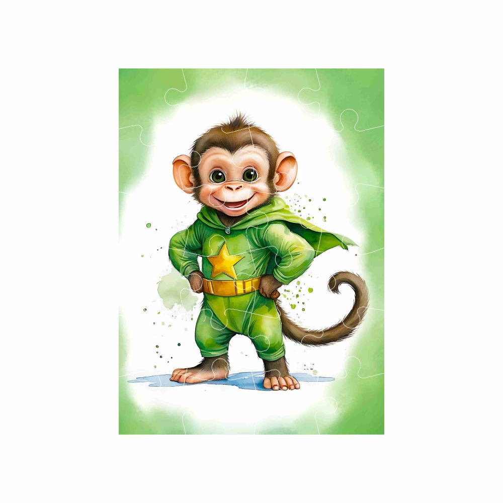 Puzzle 18x13cm (24 dielikov) s obrázkom - kreslená opička